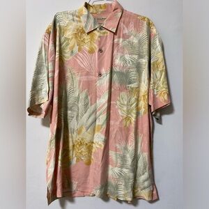 Tommy Bahama Mens Shirt XL Tropical SILK Floral Camp